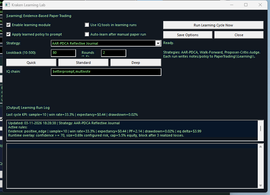 Kraken Learning Lab screenshot