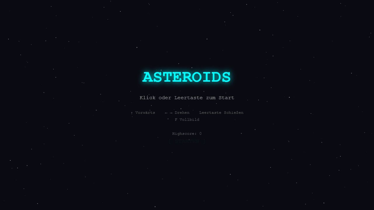 C1 Neon Asteroids fullscreen main menu